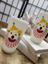 Load image into Gallery viewer, MCM Hazel Atlas Milk Glass Clown Tumbler (set of 2)