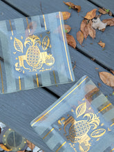 Load image into Gallery viewer, Vintage Georges Briard Textured Glass Pineapple Barware/Serving Tray, Set of 2