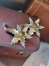 Load image into Gallery viewer, Vintage Brass Poinsettia Candle Holders (set of 2)