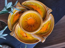 Load image into Gallery viewer, Vintage California Pottery Lazy Susan Snack Tray 4-piece