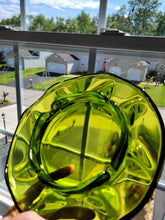 Load image into Gallery viewer, MCM, Circa 1965 Viking Glass Avocado Green Ashtray, 8.5" D