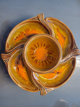 Load image into Gallery viewer, Vintage California Pottery Lazy Susan Snack Tray 4-piece