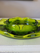 Load image into Gallery viewer, MCM, Circa 1965 Viking Glass Avocado Green Ashtray, 8.5" D