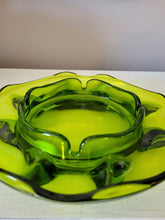 Load image into Gallery viewer, MCM, Circa 1965 Viking Glass Avocado Green Ashtray, 8.5" D