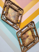 Load image into Gallery viewer, Vintage Homeco Faux Wicker Diamond Wall Hangings, set of 2