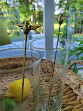 Load image into Gallery viewer, Gold Bumble Bee Drink Stir Sticks (4)