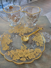 Load image into Gallery viewer, Vintage Silver City Crystal w 22K Gold Floral 3-Piece Set
