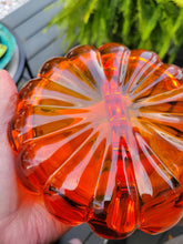 Load image into Gallery viewer, Vintage, MCM Viking Amberina, Persimmon Art  Glass Ashtray, 6&quot; Round
