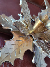 Load image into Gallery viewer, Vintage Brass Poinsettia Candle Holders (set of 2)
