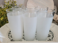 Load image into Gallery viewer, Vintage Libbey Frosted White Tom Collins/Highball Glasses. Mad Men, Retro, MCM Barware (set of 6)
