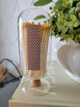 Load image into Gallery viewer, Hand Blown Glass Match Cloche, with 100 4&quot; Matchsticks
