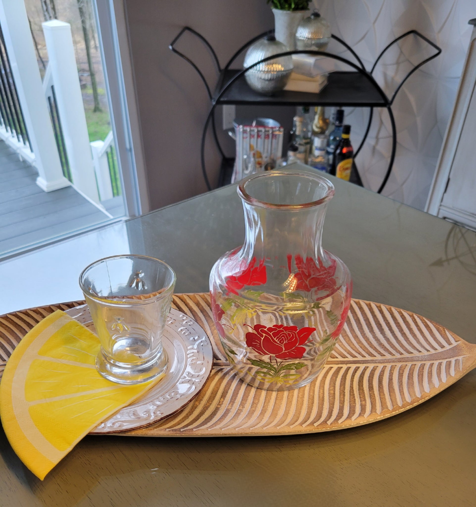 Vintage Juice Carafe, Red Rose – Altered Decor, LLC