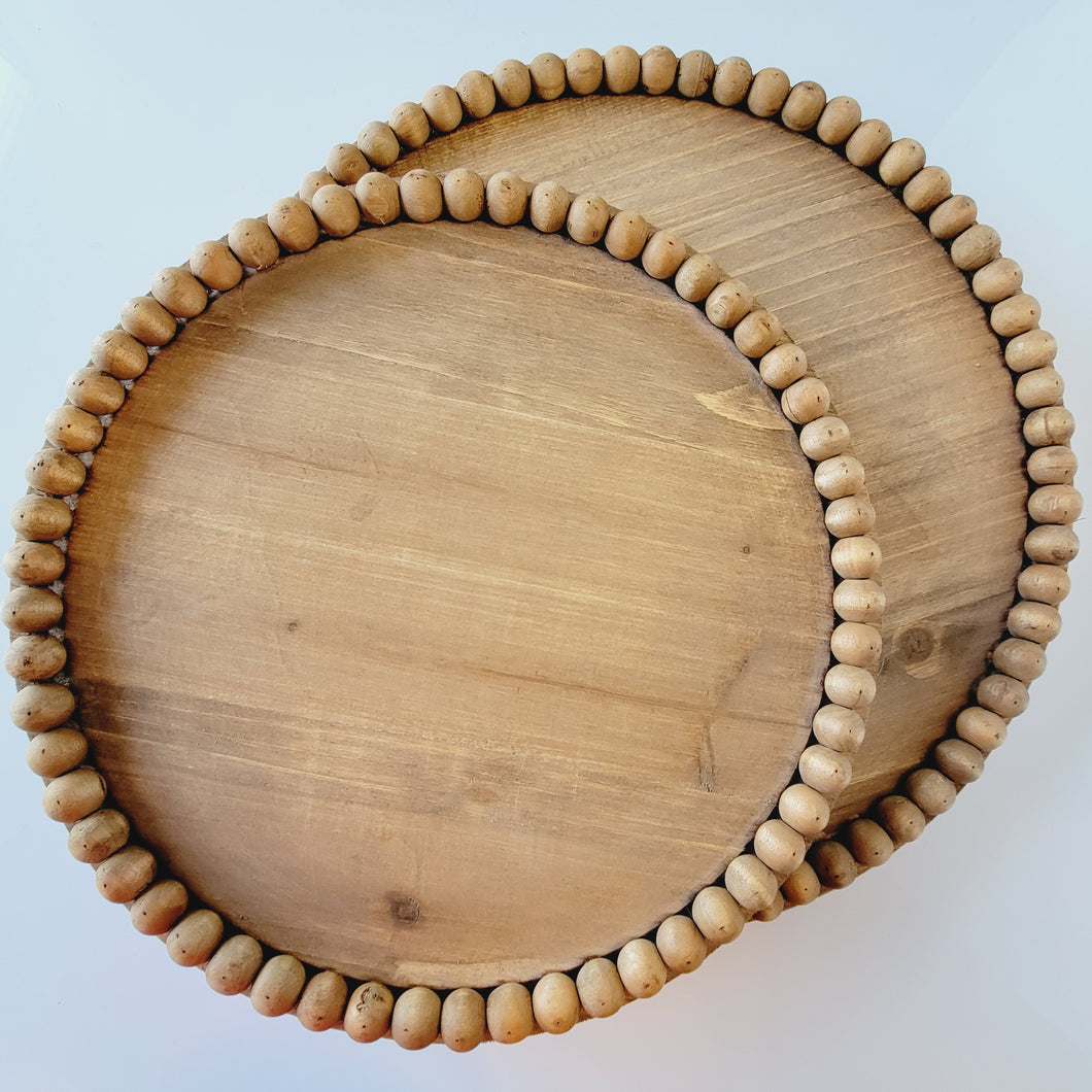 Beaded Risers, Round Tray Set (large and medium)