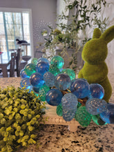 Load image into Gallery viewer, Rare Mid Century Vintage Blue and Aqua Lucite Grape &amp; Berry Cluster on Driftwood Branch
