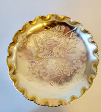 Load image into Gallery viewer, MCM Gold Dogwood &amp; Butterfly Aluminum Centerpiece Bowl, 11 inch
